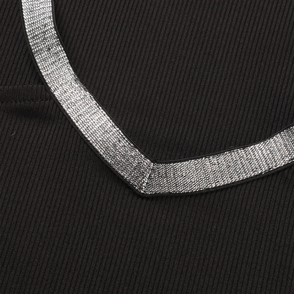 LUX GLIMMER™ │ COLD SHOULDER RIBBED KNIT TOP