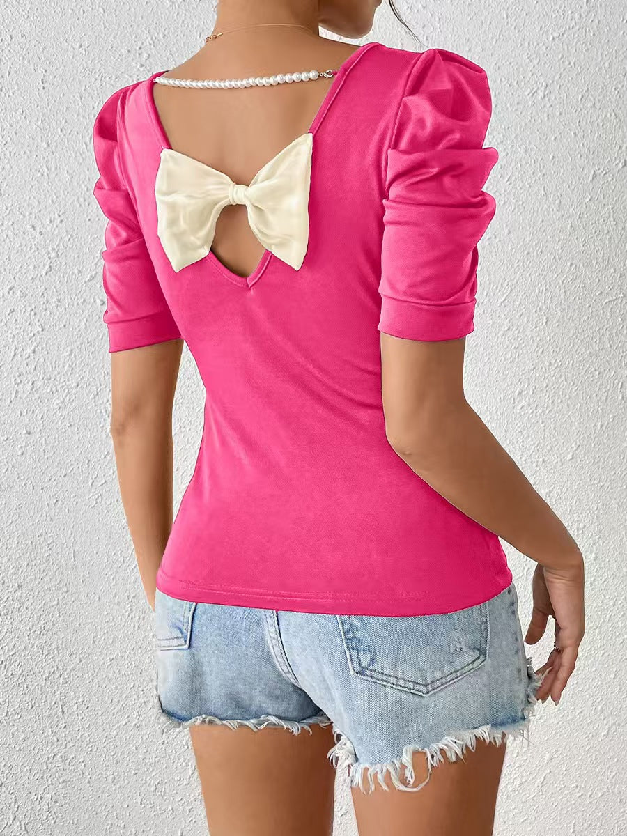 CHARME™ │ BOW  BACK PEARL ACCENT KNIT TIP