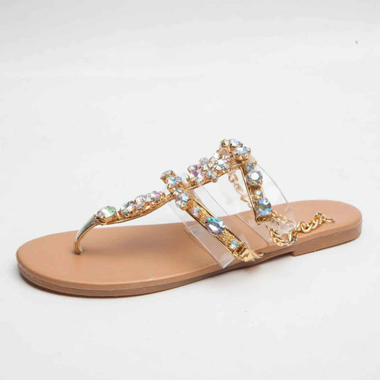 CELESTE™ | CRYSTAL EMBELLISHED FLAT SANDALS