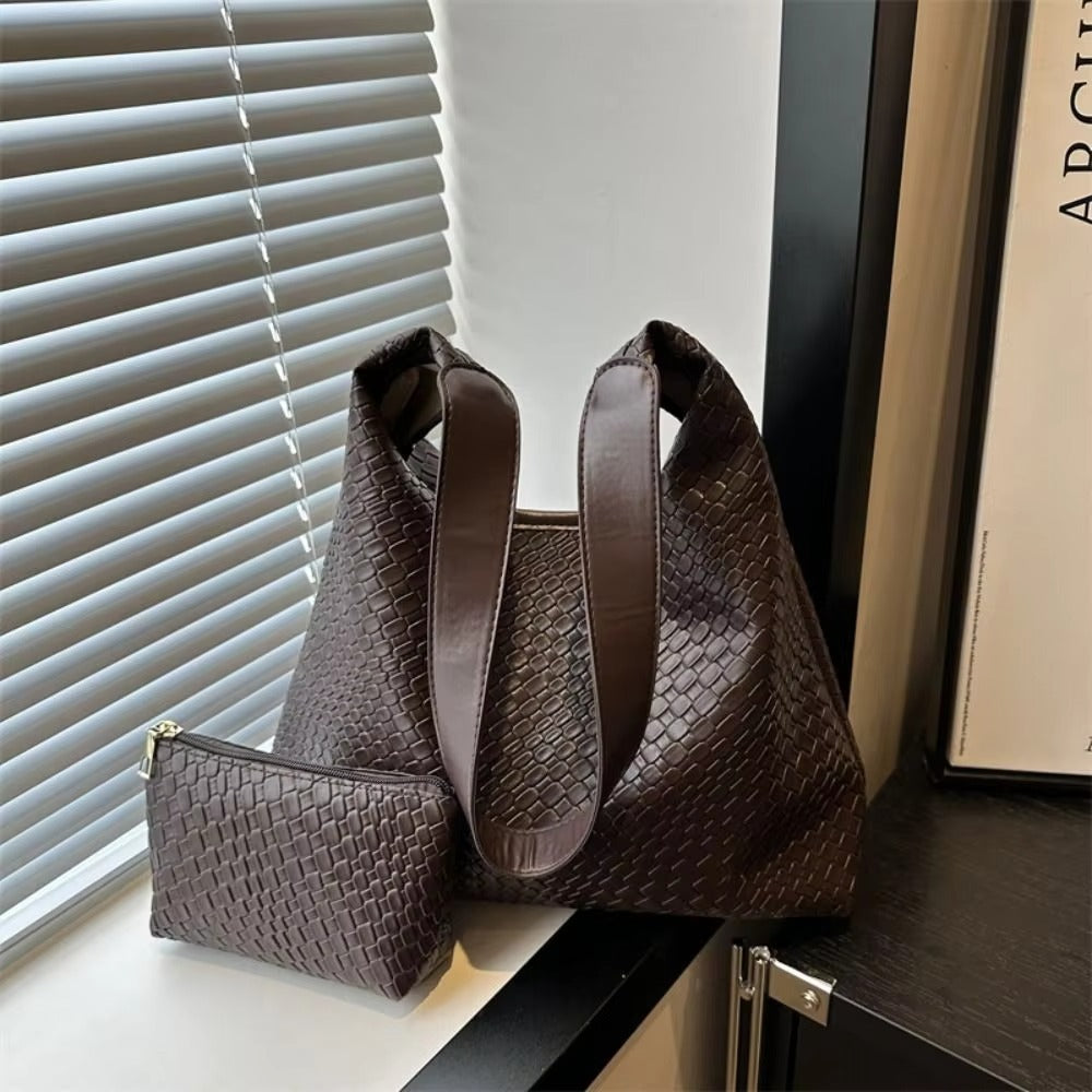 SOPHIA™ | LUXURY PU LEATHER TOTE BAG WITH SMALL SHOULDER BAG