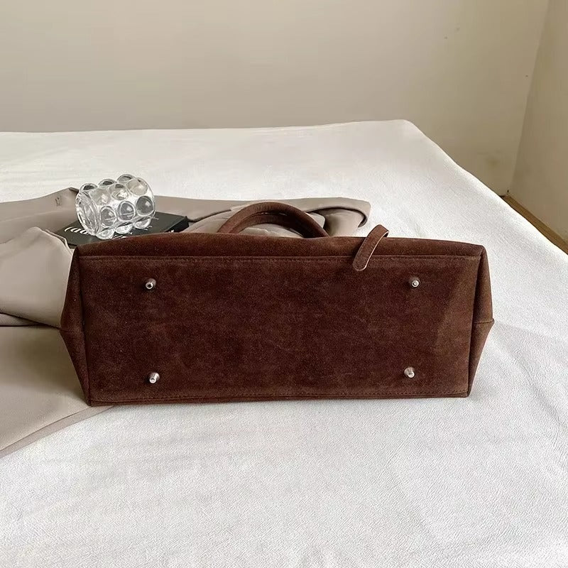 EMMA™ | DECORATIVE BUCKLE DESIGN SOLID SUEDE BAG