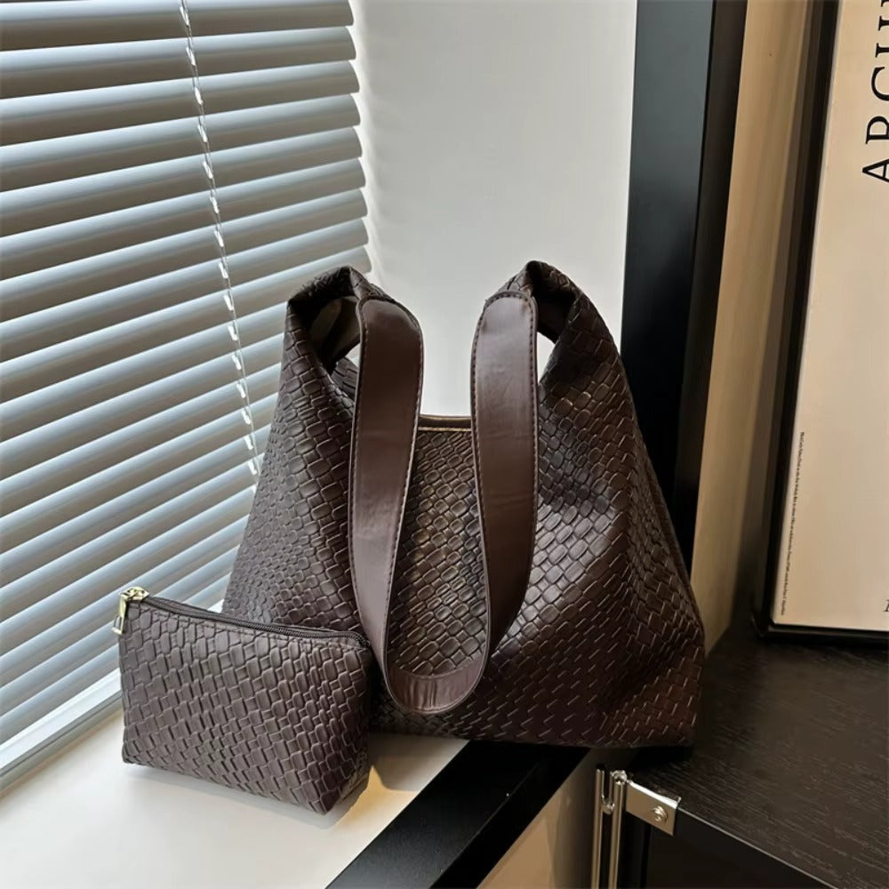 SOPHIA™ | LUXURY PU LEATHER TOTE BAG WITH SMALL SHOULDER BAG