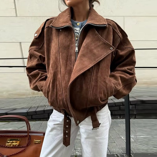 JESSICA™ │VINTAGE STREET WOMEN'S BROWN SUEDED JACKET