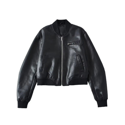VALEN™ │Faux Leather Bomber Jacket