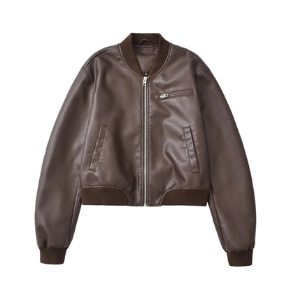 VALEN™ │Faux Leather Bomber Jacket