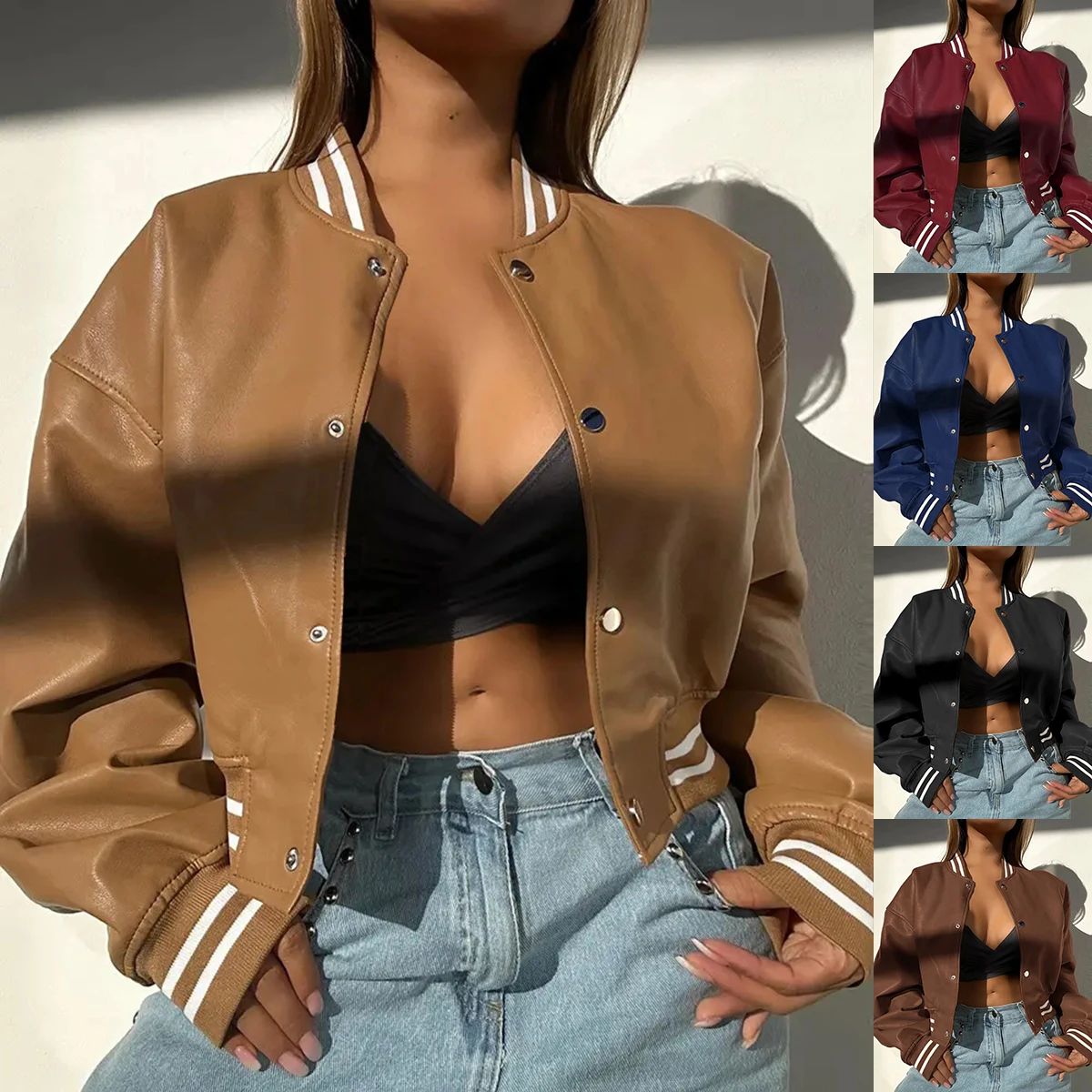 URBANA™ Faux Leather Varsity Jacket