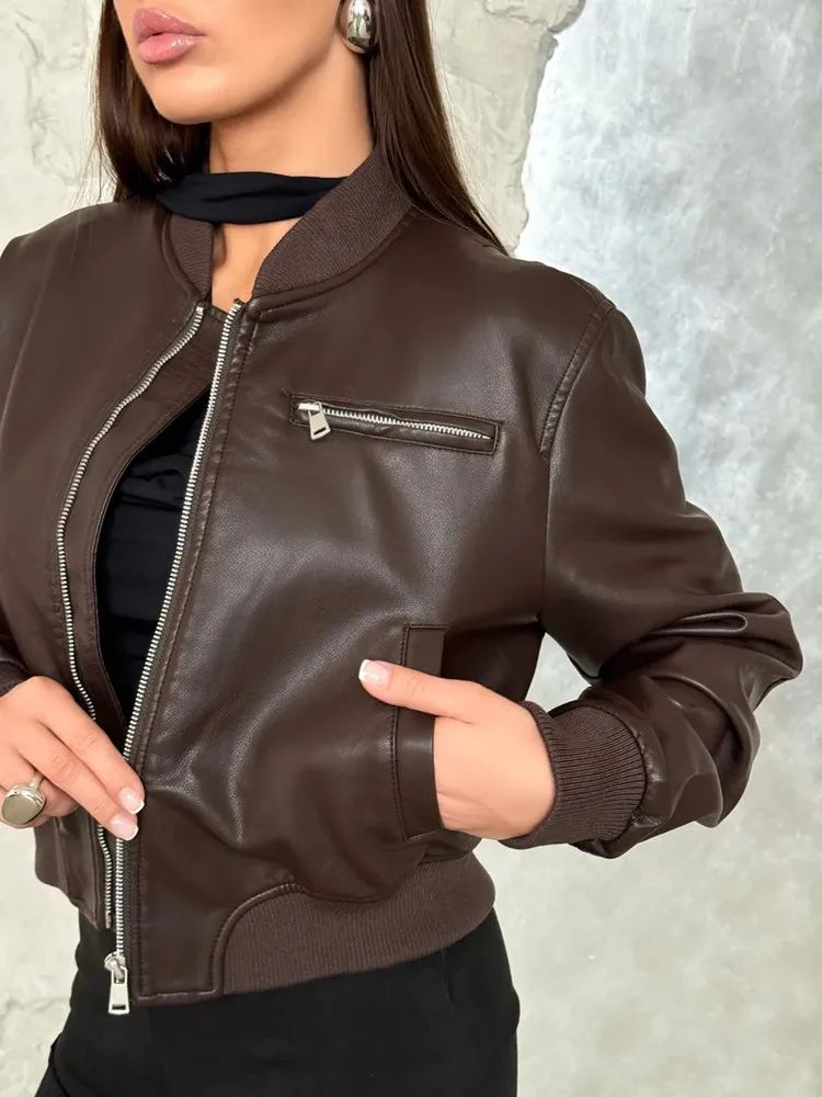 VALEN™ │Faux Leather Bomber Jacket