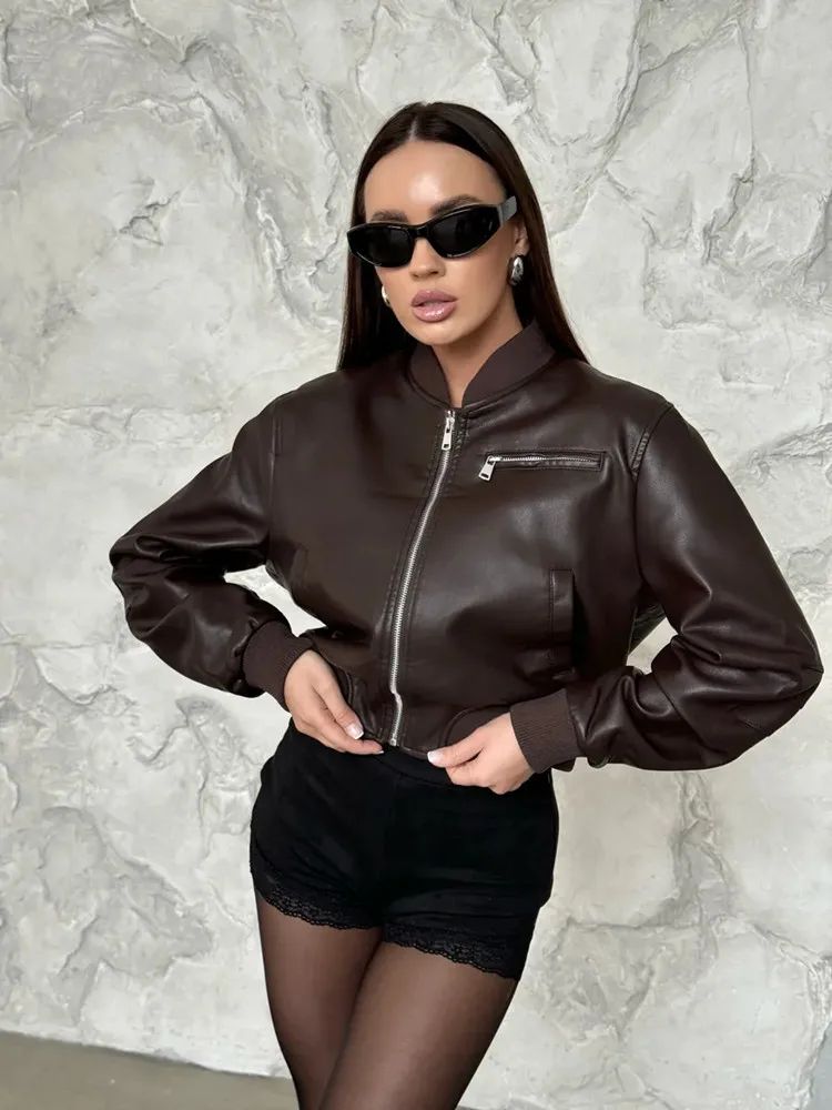 VALEN™ │Faux Leather Bomber Jacket