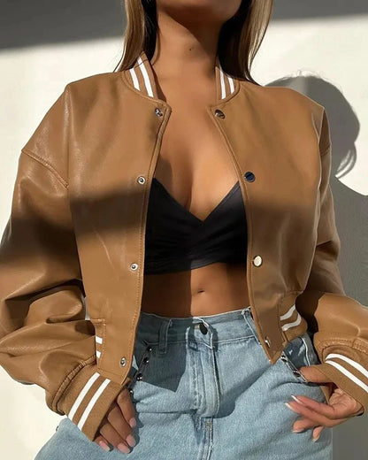 URBANA™ Faux Leather Varsity Jacket
