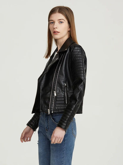 CAELIX™ Moto Faux Leather Jacket