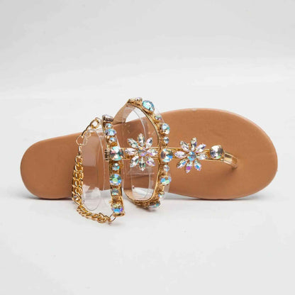 CELESTE™ | CRYSTAL EMBELLISHED FLAT SANDALS