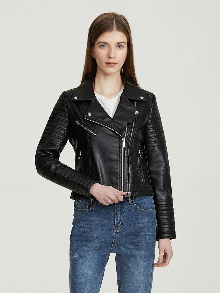 CAELIX™ Moto Faux Leather Jacket