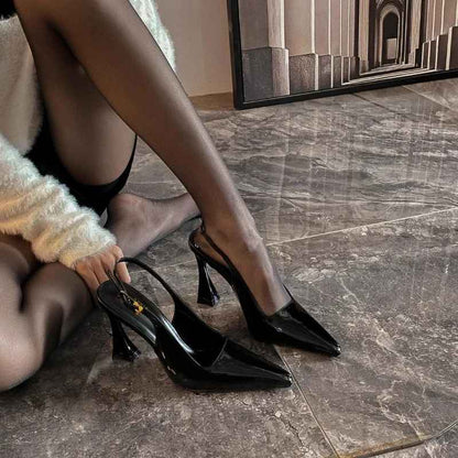 NOIRÉ™ │ GLOSSY SLINGBACK STILETTO HEELS