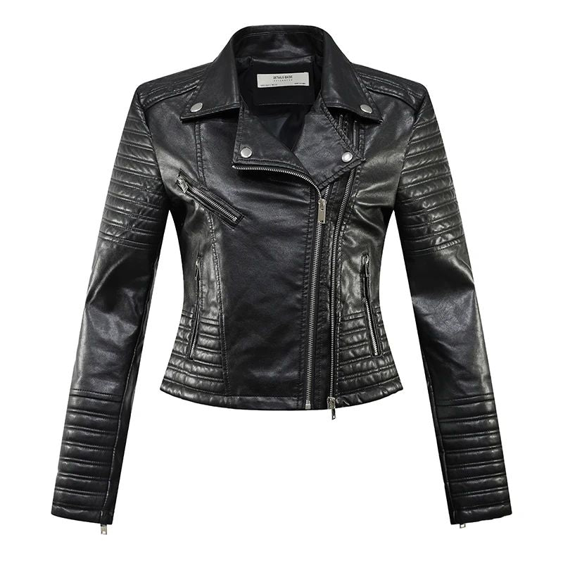CAELIX™ Moto Faux Leather Jacket