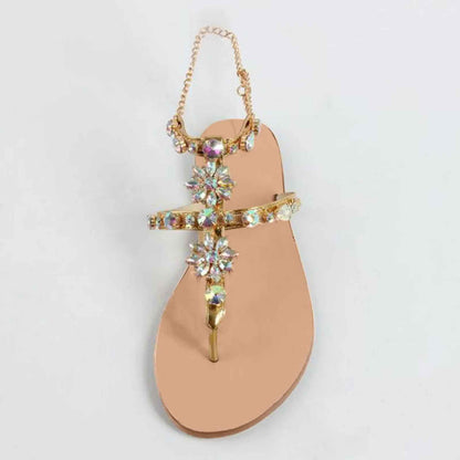 CELESTE™ | CRYSTAL EMBELLISHED FLAT SANDALS