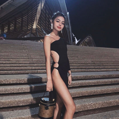 EVALYN™ Asymmetric Cutout Maxi Dress