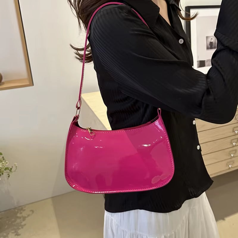 RETROA™ | SOLID COLOR PU LEATHER SHOULDER BAG