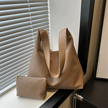 SOPHIA™ | LUXURY PU LEATHER TOTE BAG WITH SMALL SHOULDER BAG