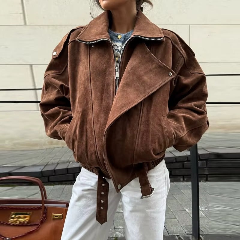 JESSICA™ │VINTAGE STREET WOMEN'S BROWN SUEDED JACKET